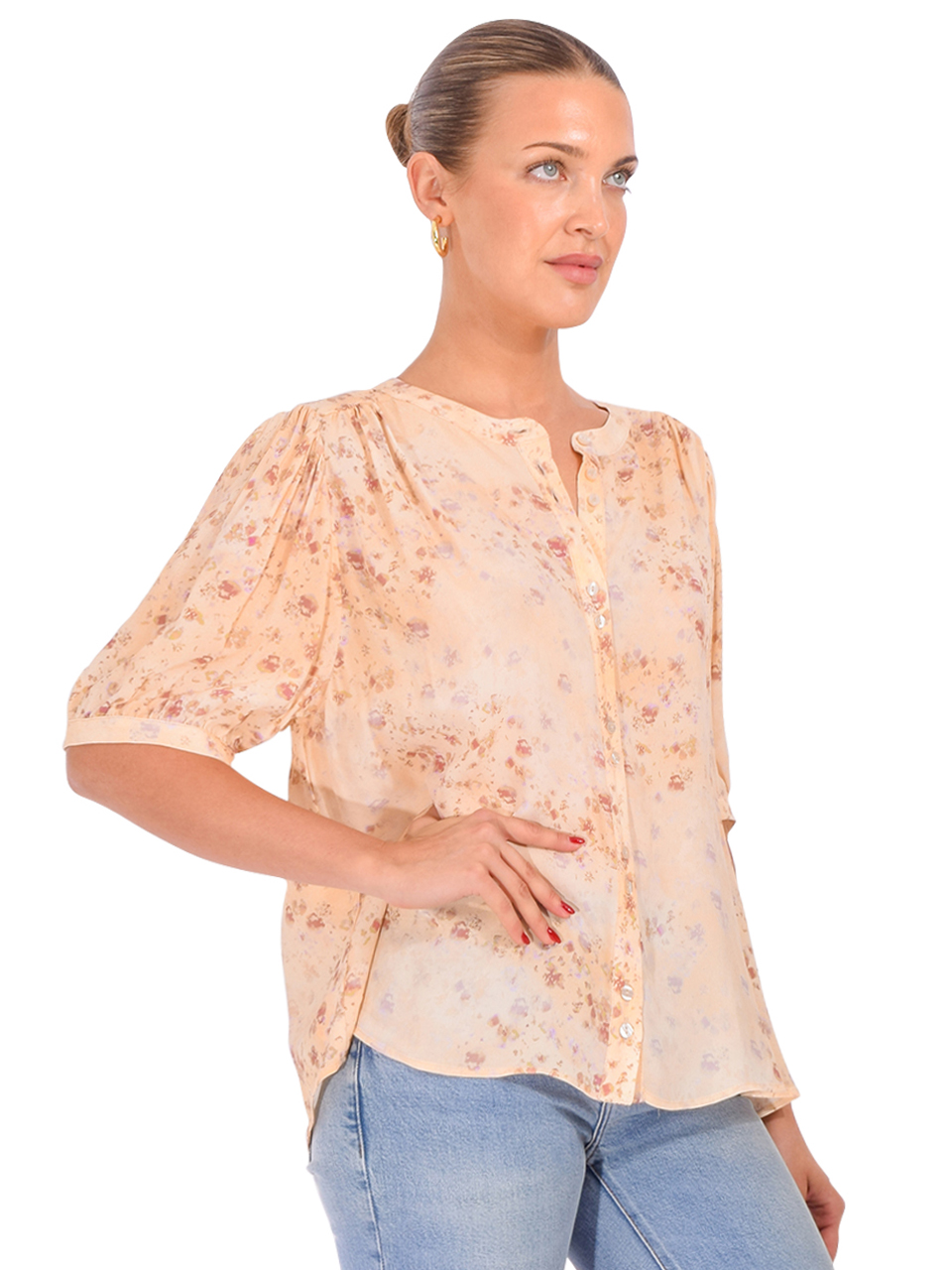 BA&SH Novella Shirt in Ecru Side View

