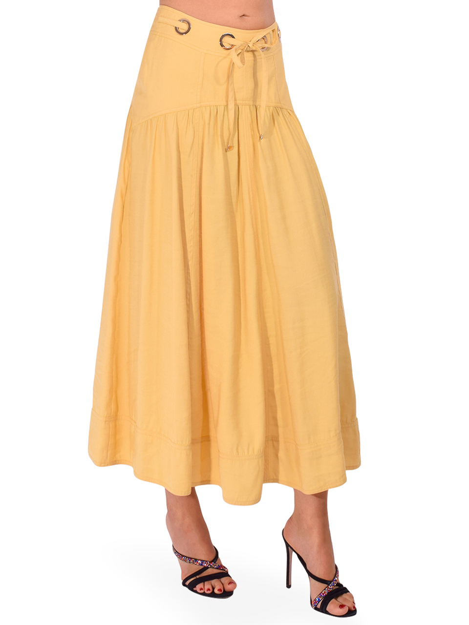 BA&SH Donia Skirt in Yellow Side View 