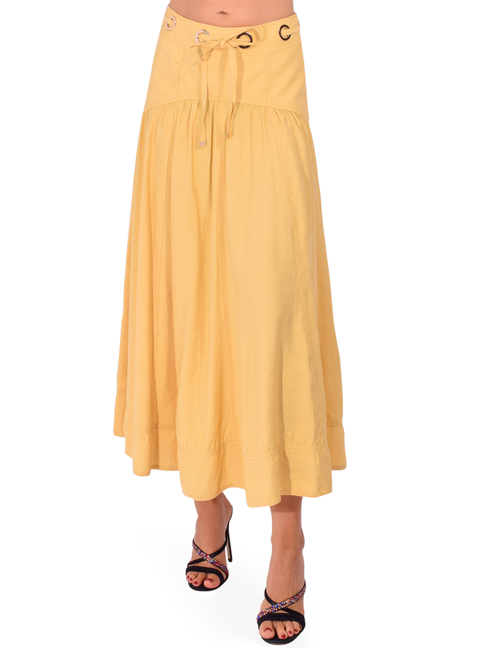 BA&SH Donia Skirt in Yellow Front View 