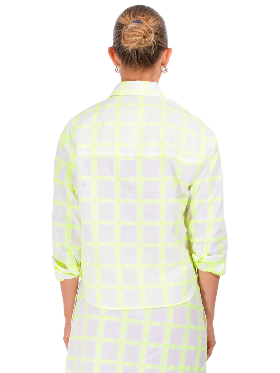 CISSA The Belle Shirt in Day Glow Check Back View 
