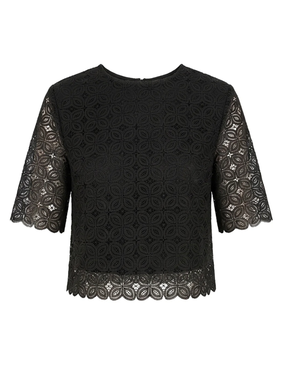 LE SUPERBE Micro Crochet Tee in Black