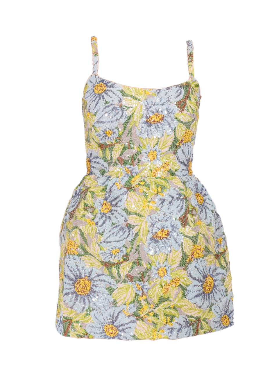 BRONX & BANCO Valentina Paillette Cora Mini Dress in Yellow Multi