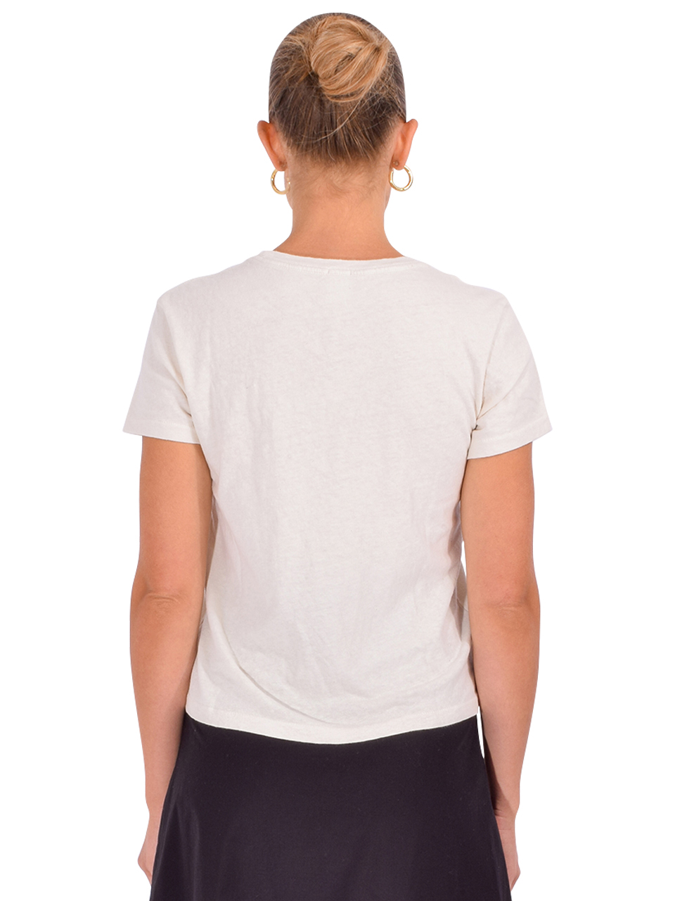 RE/DONE Classic Everybody Tee in Vintage White Back View 