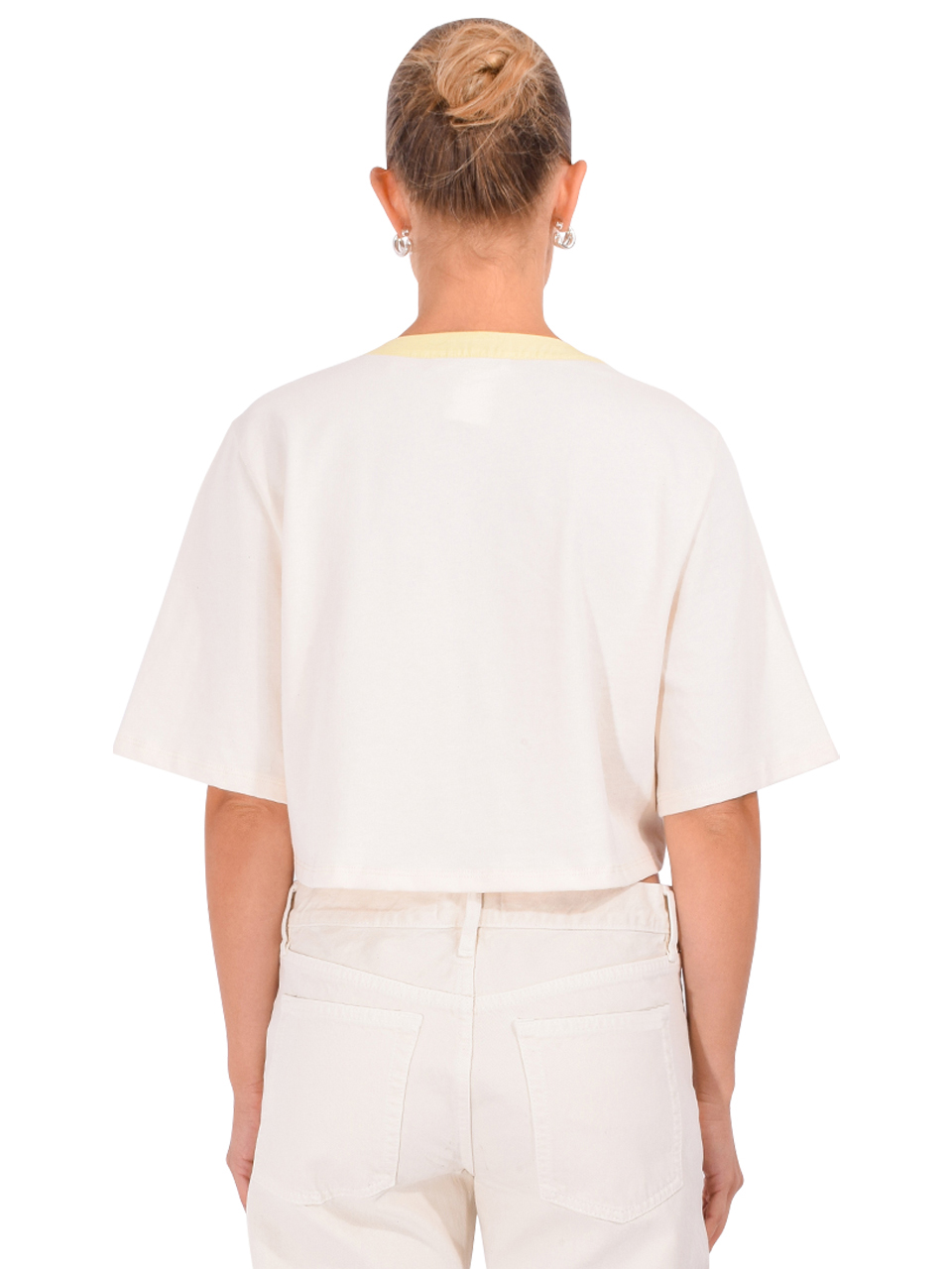 FRAME The Bodega Tee in Lemon Multi Back View 