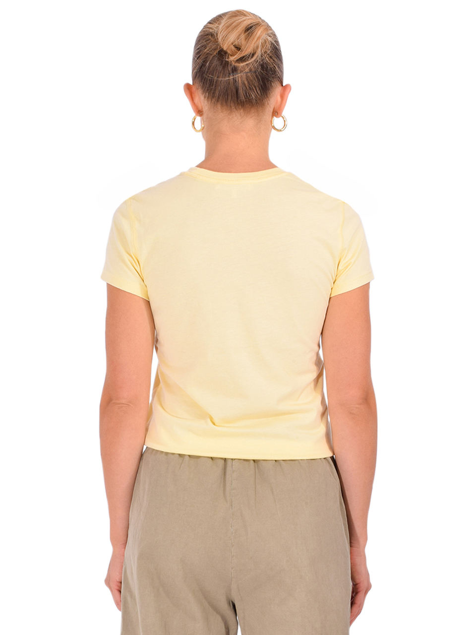 FRAME Baby Tee in Lemon Back View 
