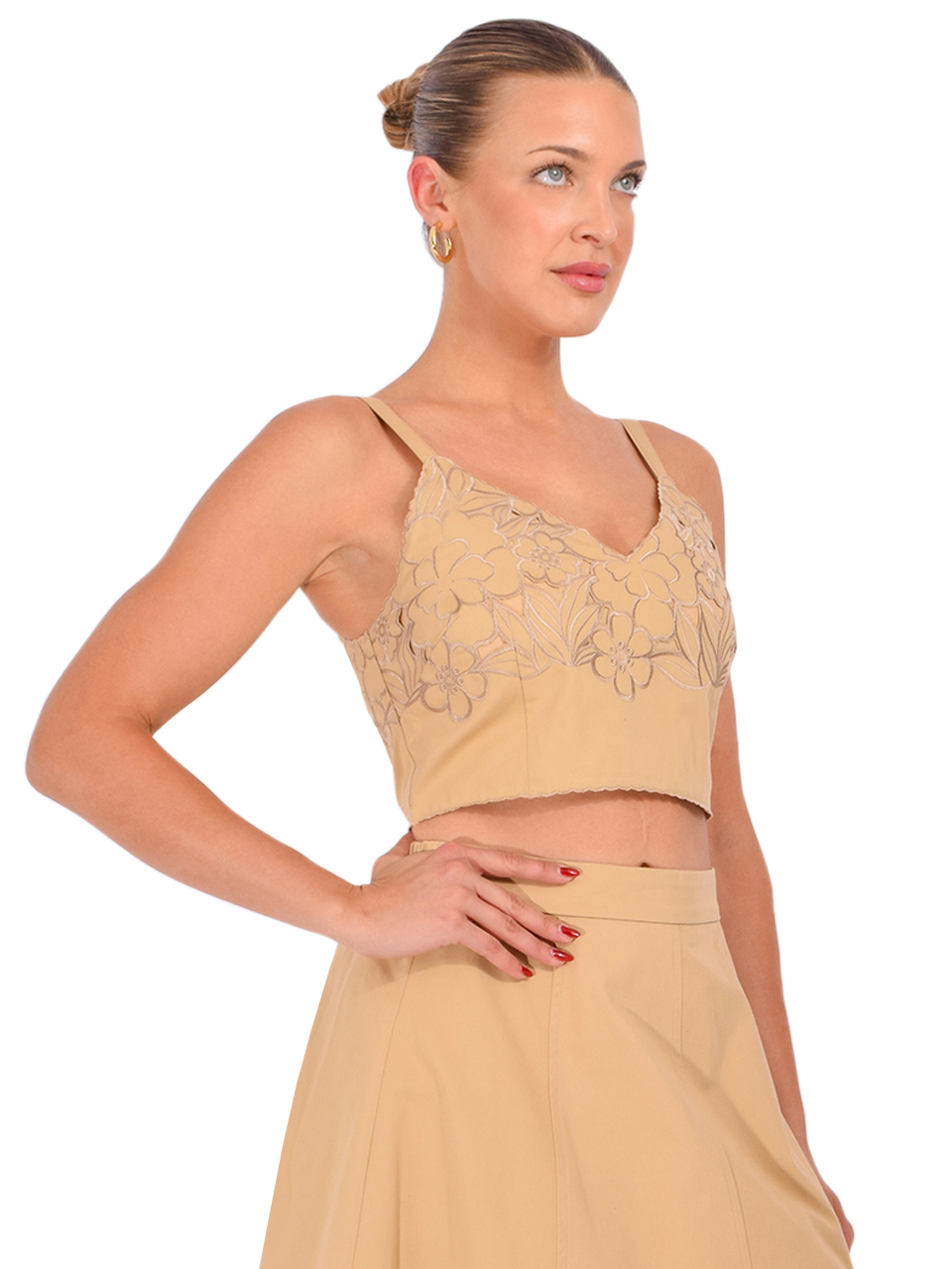 CHRISTY LYNN Feyre Top in Khaki Side View 