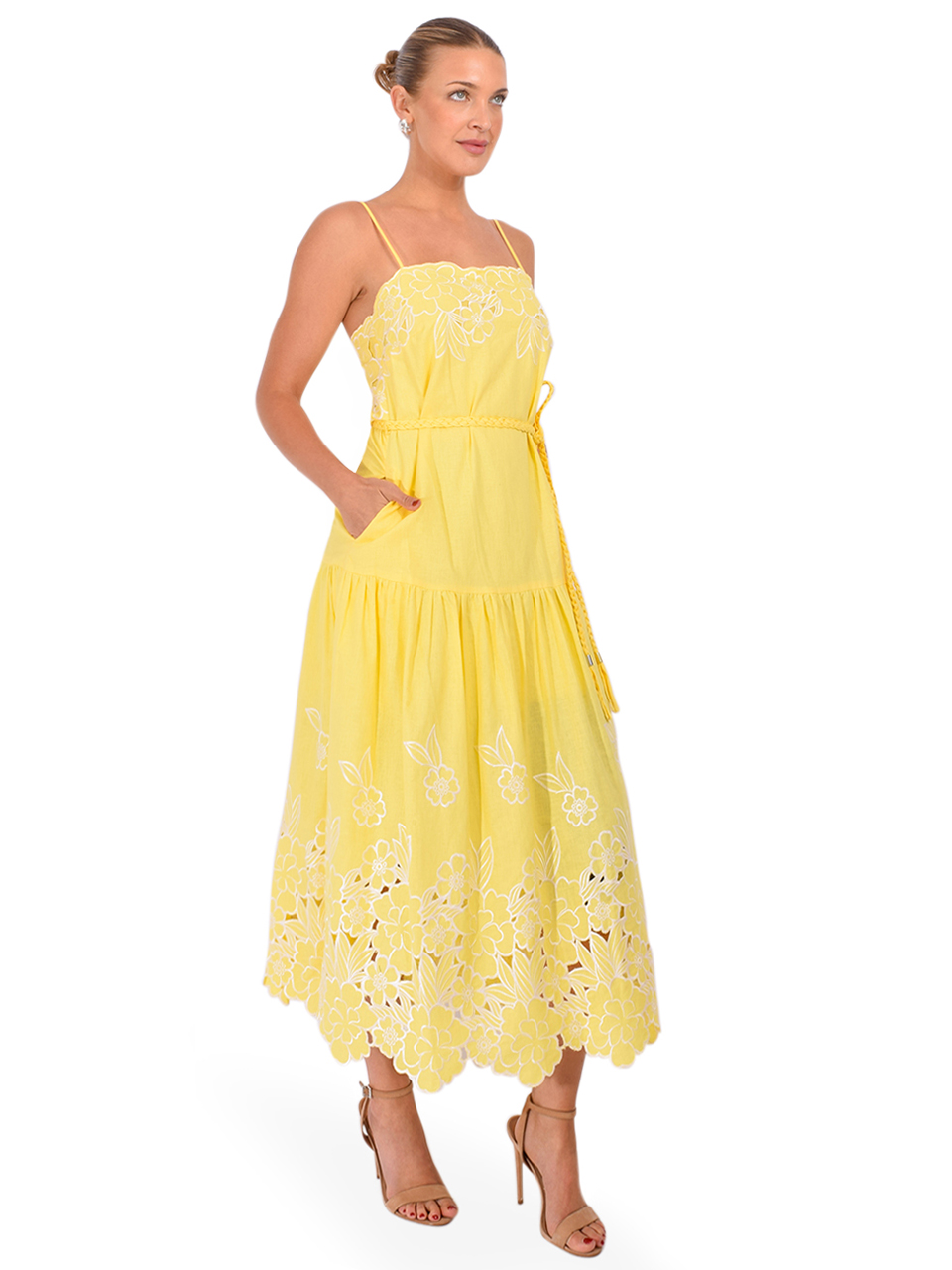 CHRISTY LYNN Avery Dress in Lemon Magnolia Side View 