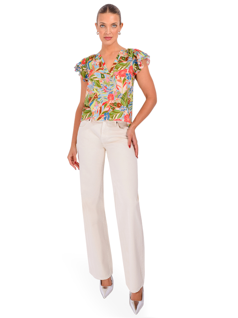GILNER FARRAR Orla Blouse in Amazonian Print Full Outfit 