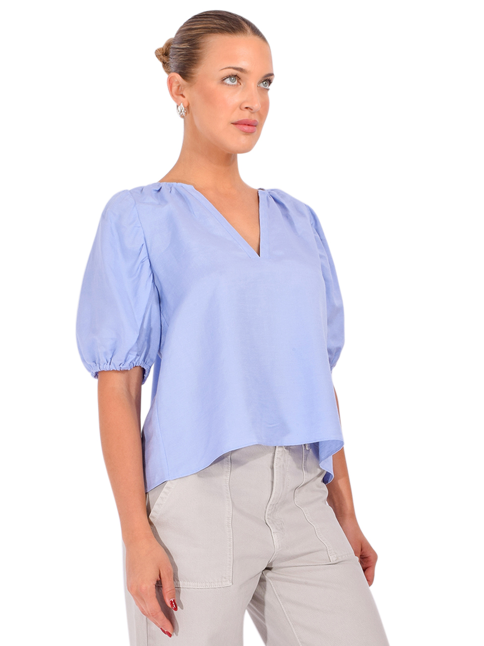 GILNER FARRAR Callie Blouse in Periwinkle Side View 

