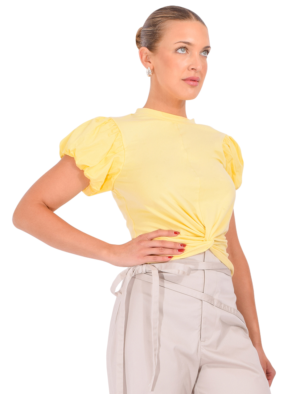 LOVE THE LABEL Lilo Tee in Sunlight Side View 