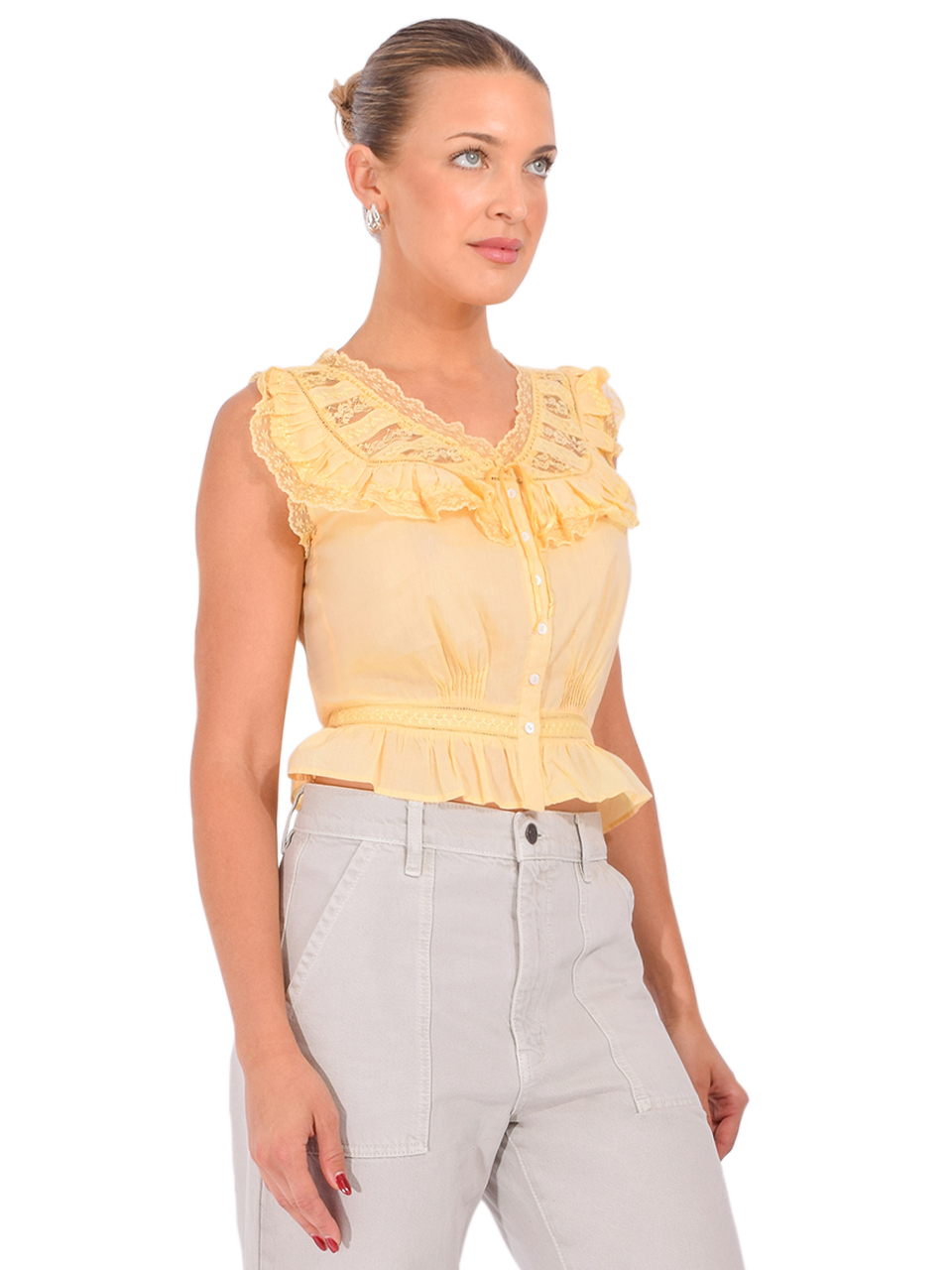LOVE THE LABEL Wallis Top in Sunlight Side View 
