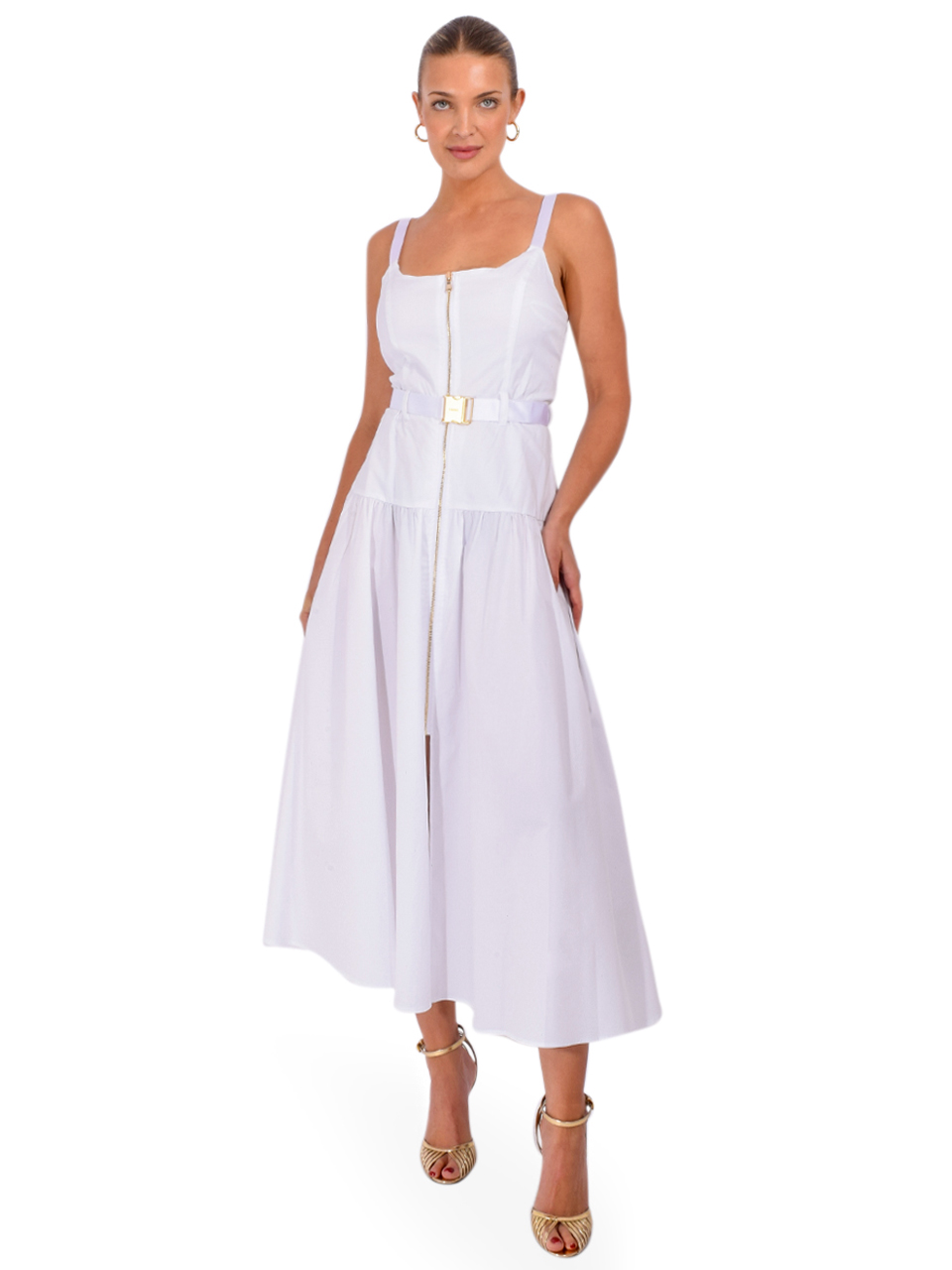 L'AGENCE Rima Dress in White Front View 1