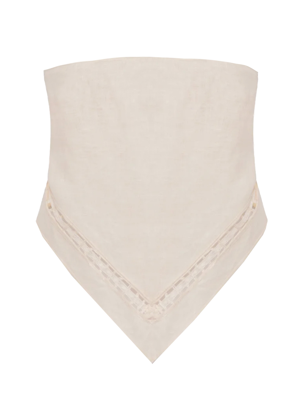 SIMKHAI Lahni Linen Lace Top in Sand, Women's Designer Strapless