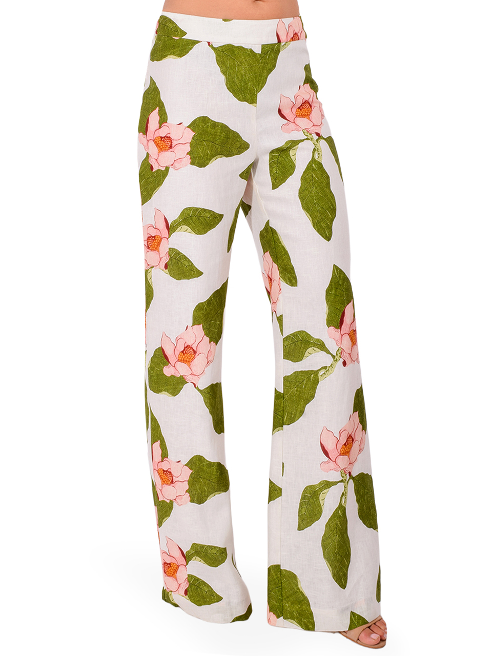 CARA CARA Sunflower Pant in Ivory Lotus Side View 
