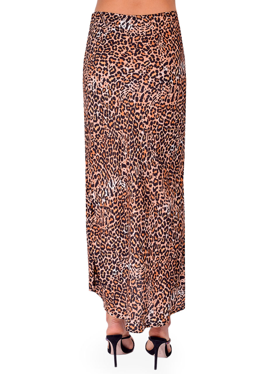 STAVII Bias Skirt in Leopard Print Back View