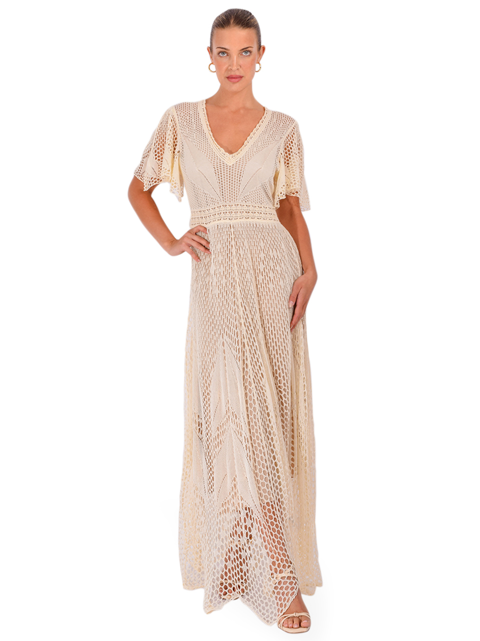  BA&SH Umia Dress in Vanille Front View 2