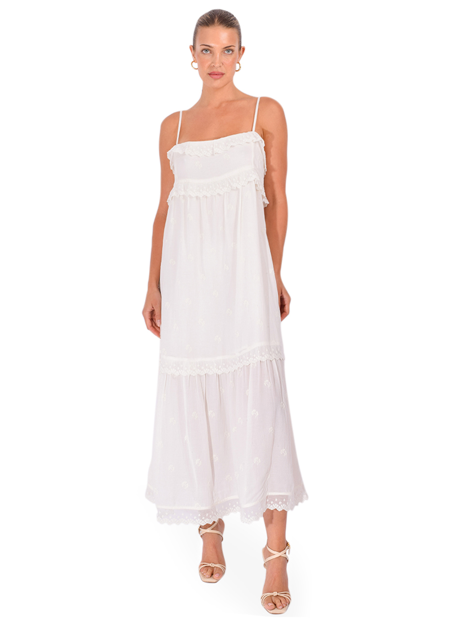 BA&SH Penny Dress in Ecru Front View 1

