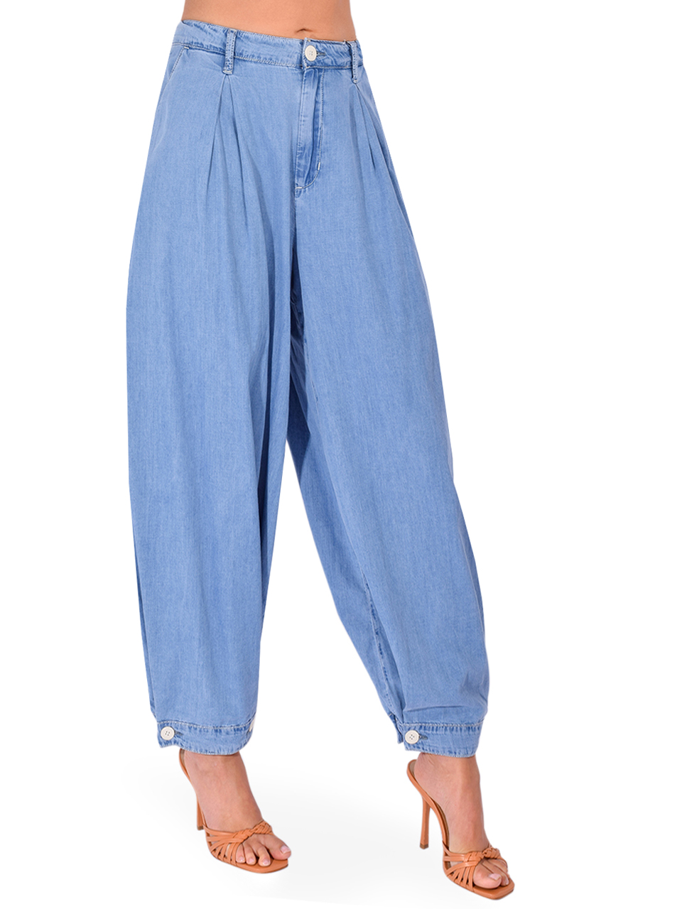 L'AGENCE Elias High Rise Convertible Pant in Oxnard Blue Side View 
