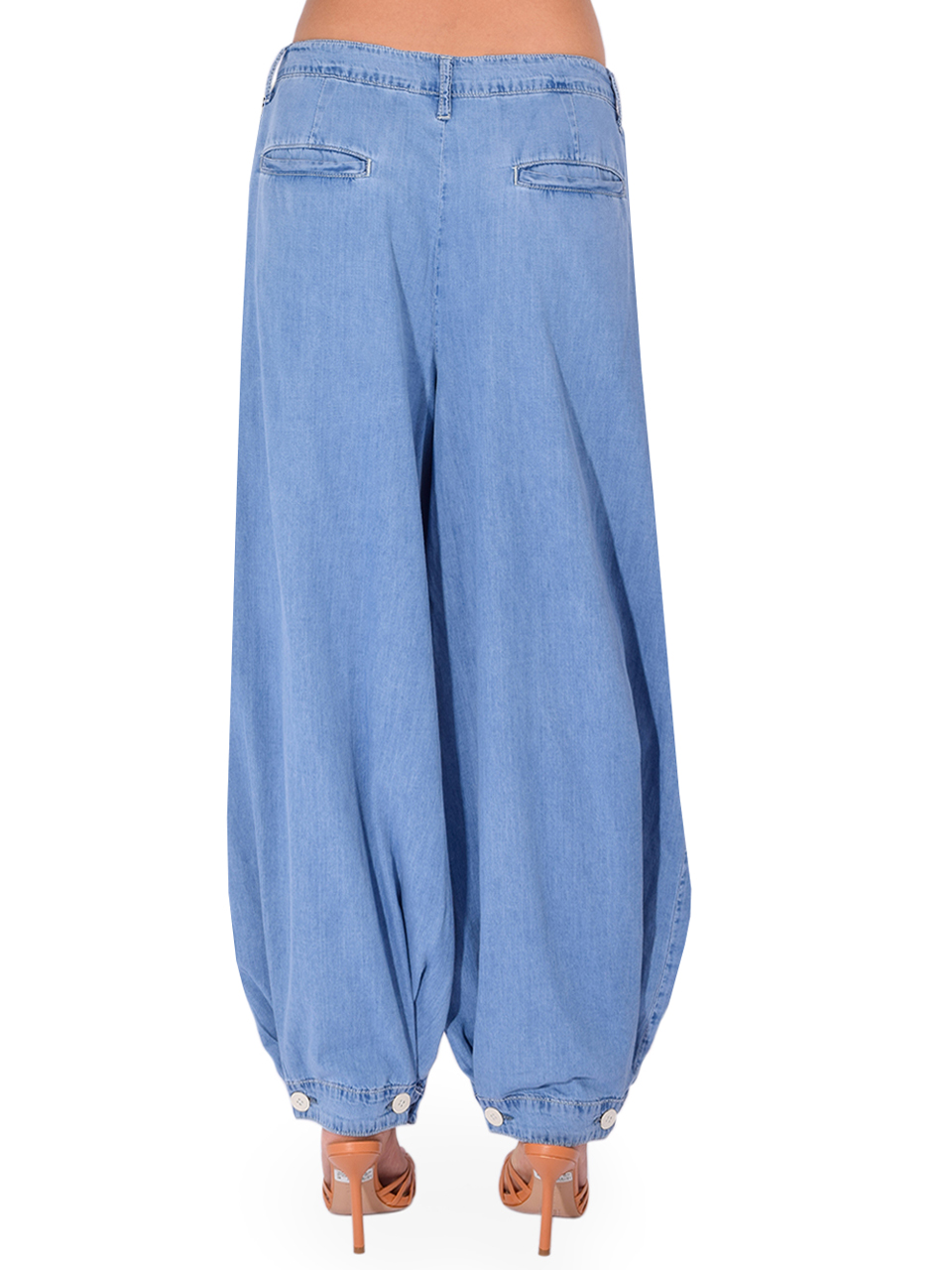 L'AGENCE Elias High Rise Convertible Pant in Oxnard Blue Back View
