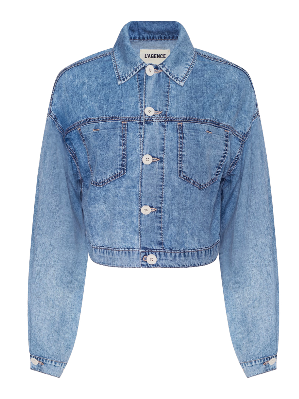 L'AGENCE Gaines Jean Jacket in Oxnaard Blue