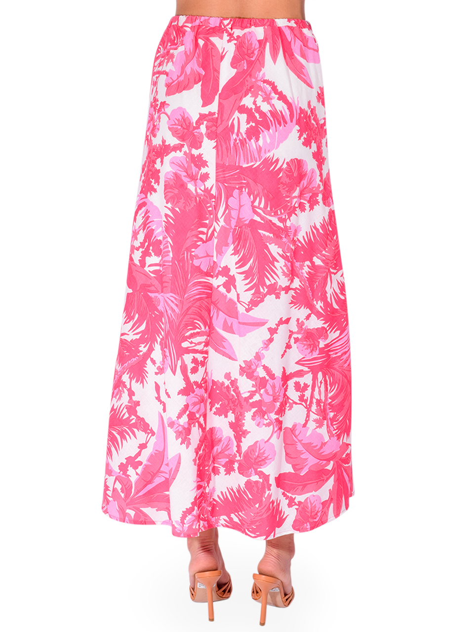 DREW Gwen Skirt in Pink Print Back View 
