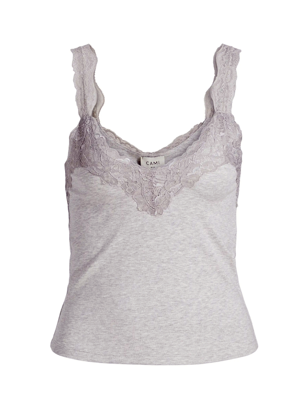 CAMI NYC Lani Rib Knit Tank in Heather Gray Product Shot 