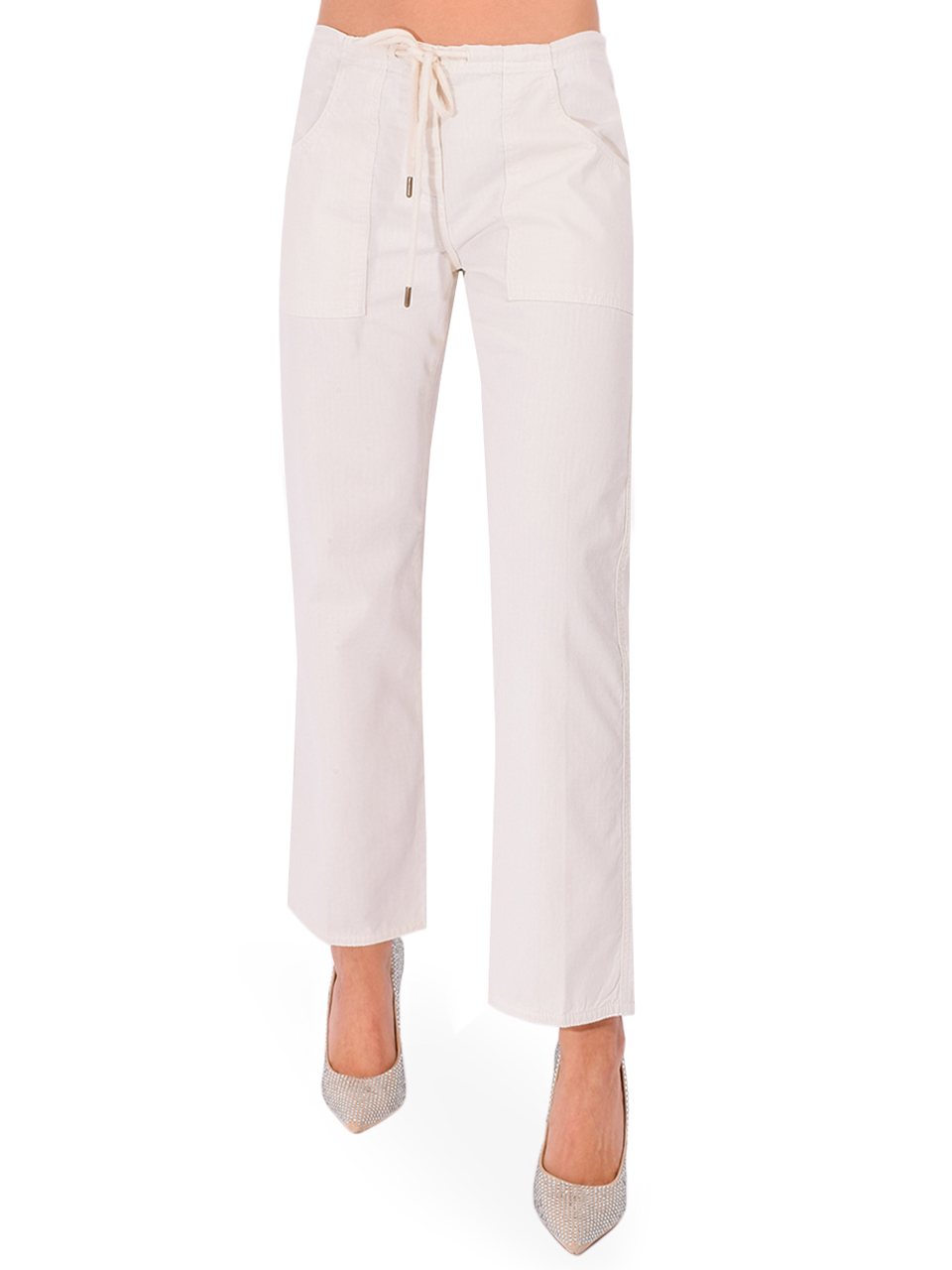 RE/DONE Laguna Pant in Crema Front View 