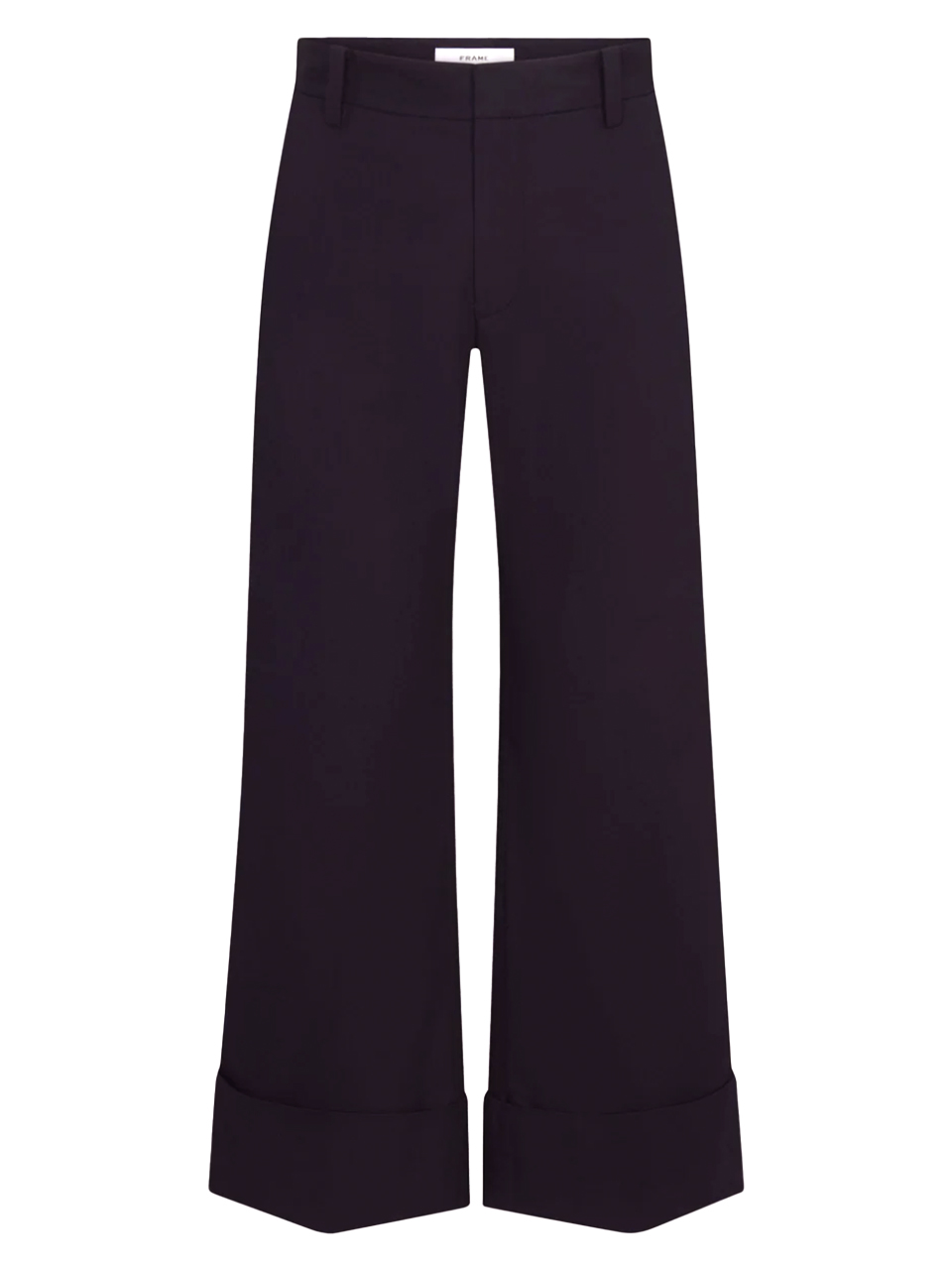 FRAME The Cuffed Slim Palazzo Trouser in Navy