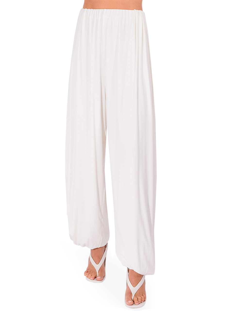 PARIS GEORGIA Olive Pant in White Front View 