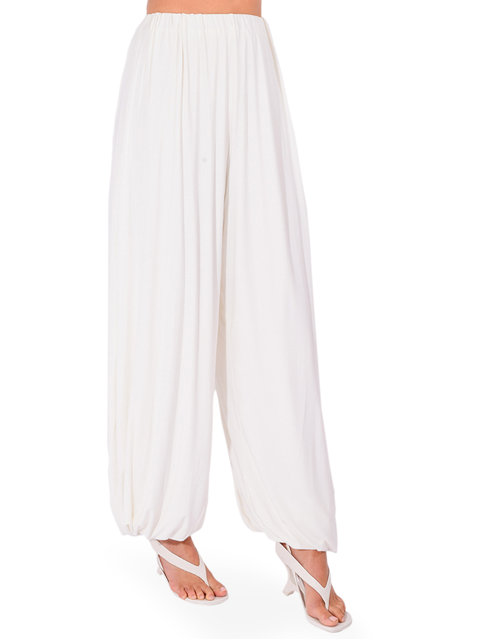 PARIS GEORGIA Olive Pant in White Side View 