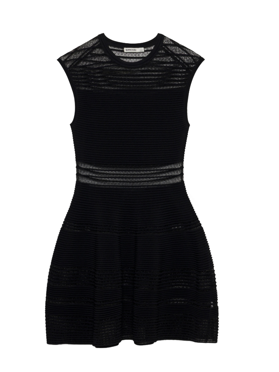 SIMKHAI Esri Knit Mini Dress in Black Product Shot
