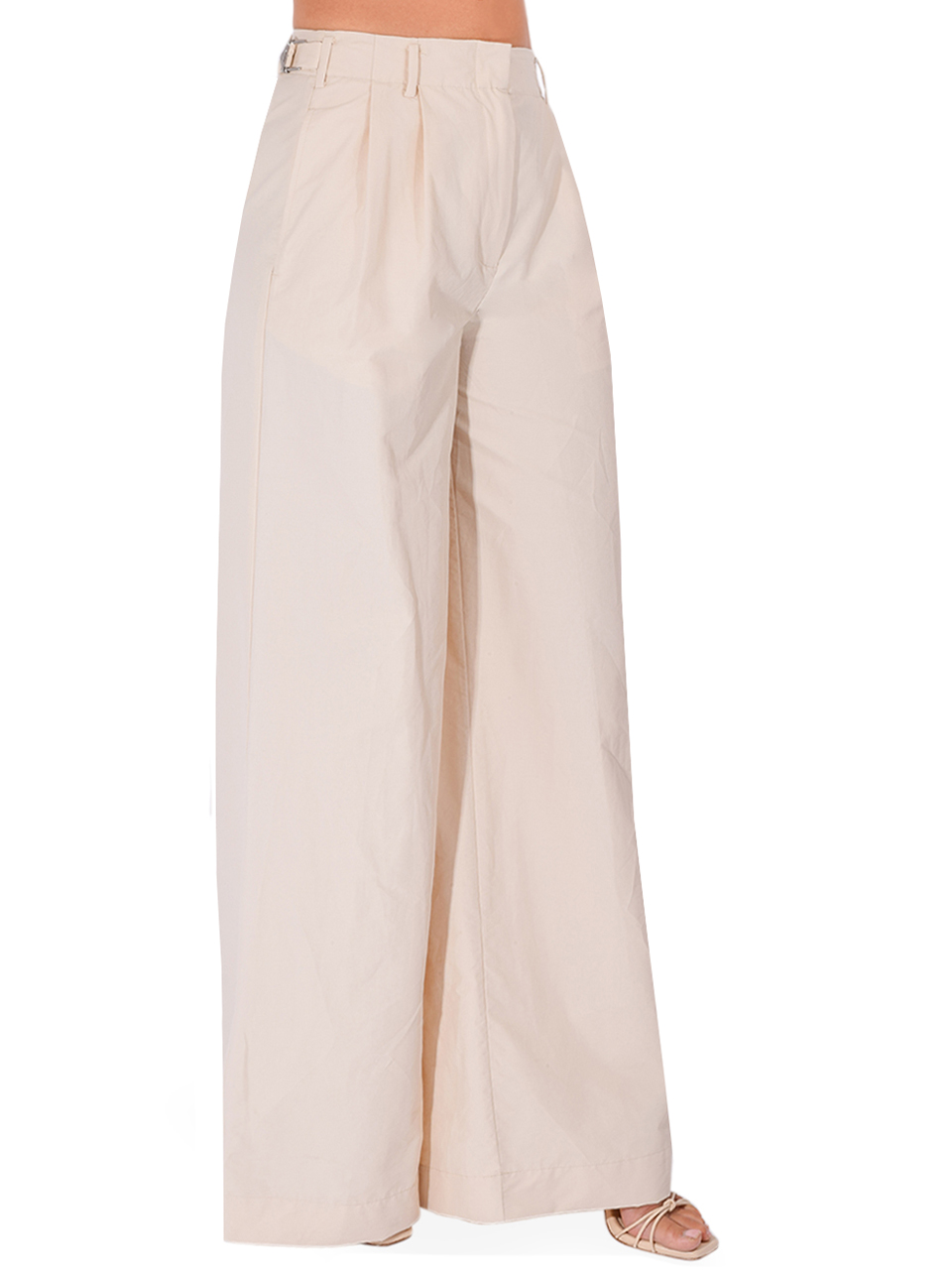 SIMKHAI Leroy Pleated Pant in Stone Side View 