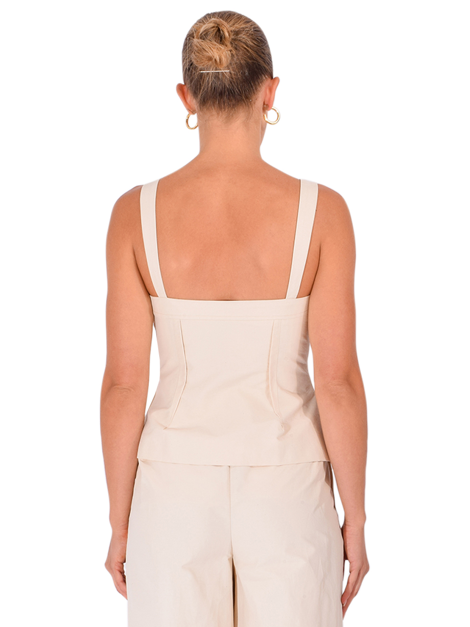 SIMKHAI April Bustier Top in Stone Back View 
