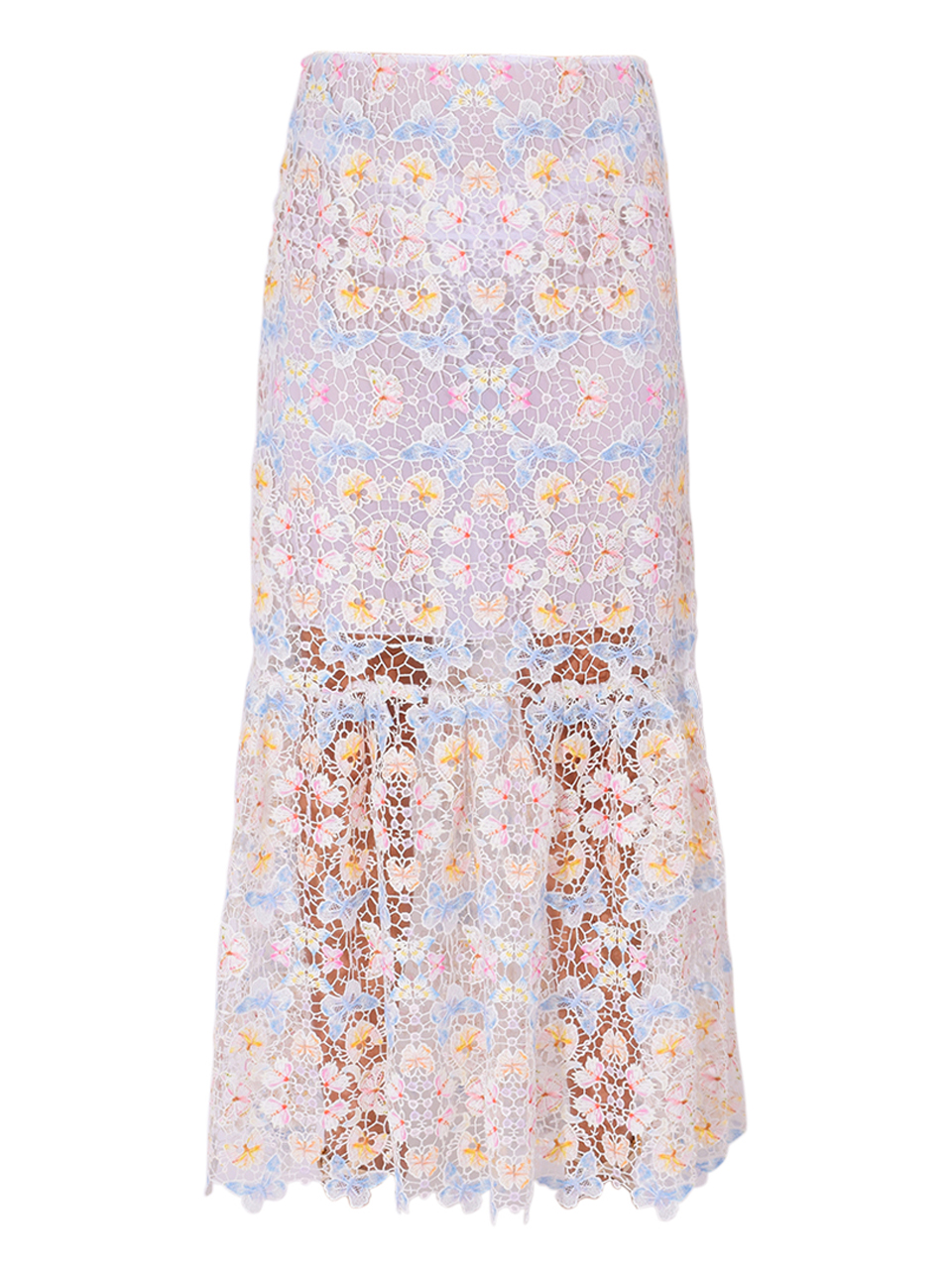 ANNA SUI Rainbow Butterfly Skirt in White Multi