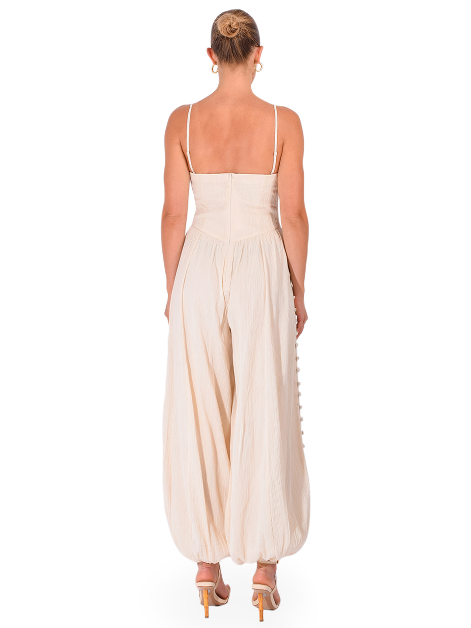 ROCOCO SAND Corset Jumpsuit in Cream Back View 