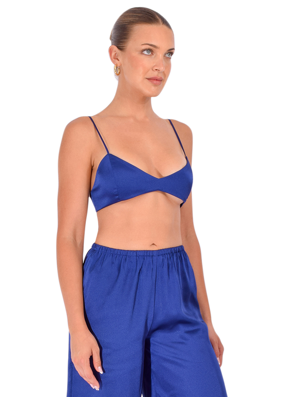 SER.O.YA Courtney Bralette in Mariner Blue Side View 
