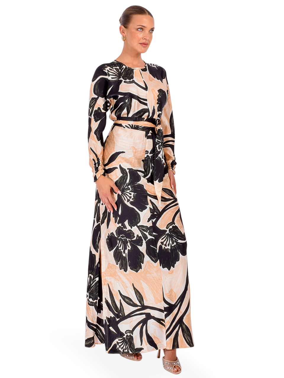 CARA CARA Montgomery Dress in Flora Shadow Ginger Side View 