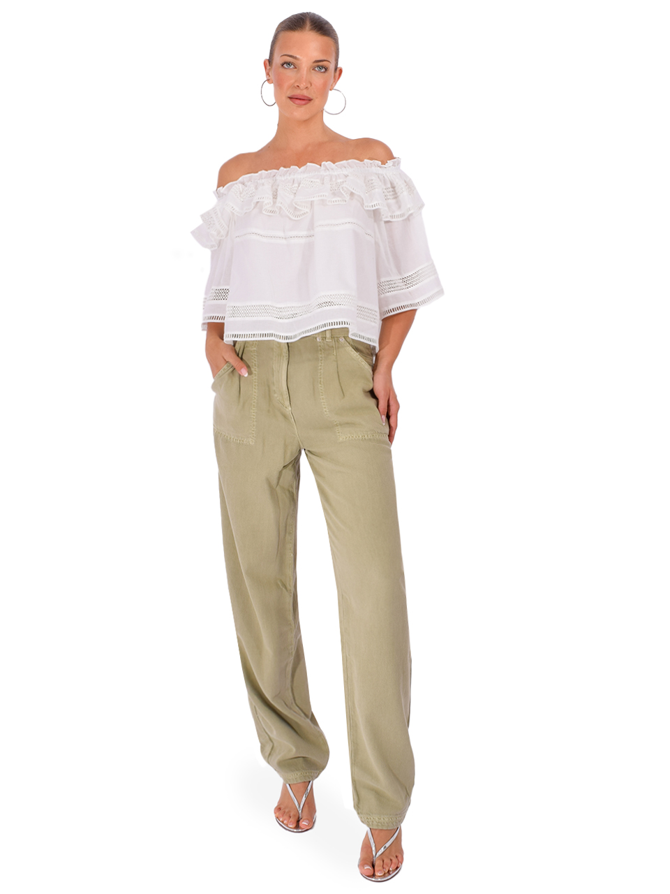 CHRISTY LYNN Angela Top in White Full Outfit 