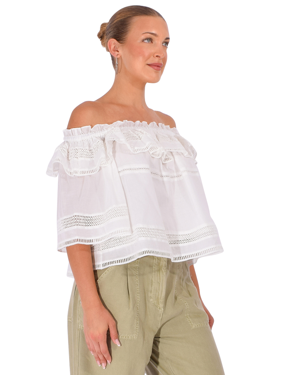 CHRISTY LYNN Angela Top in White Side View 