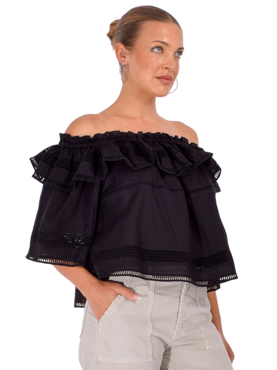 CHRISTY LYNN Angela Top in Black Side View 