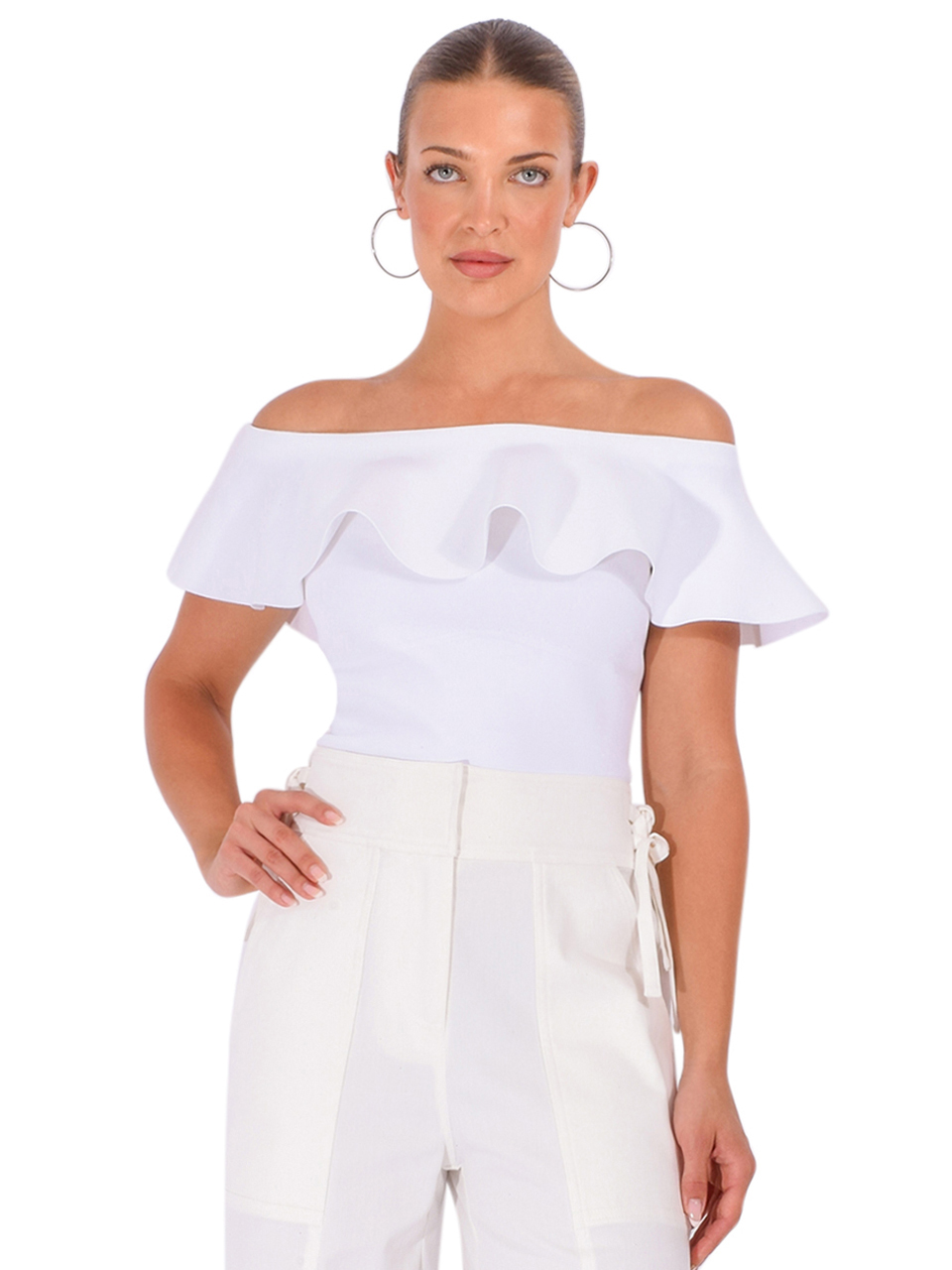 CHRISTY LYNN Loris Top in White Front View 