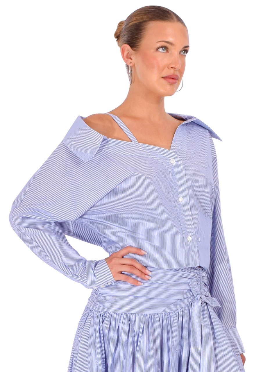 CHRISTY LYNN Dasha Top in Blue Stripe Side View 