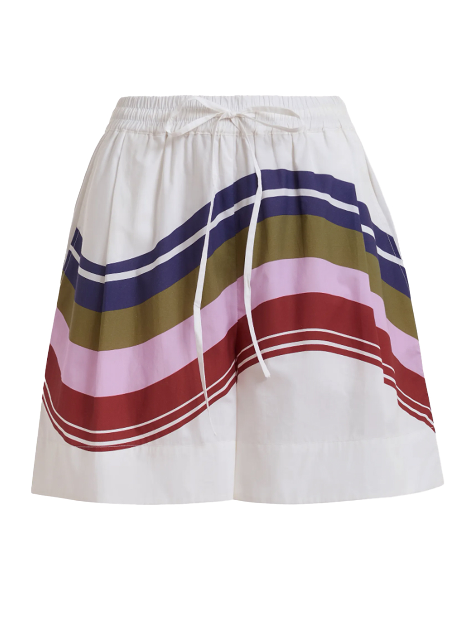 ESSENTIEL ANTWERP Jive Mini Shorts in Off-White Multi Product Shot 