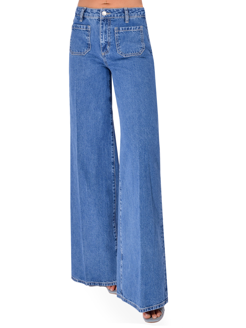 L'AGENCE Delcan Wide-Leg Jean in Solvera Front View 