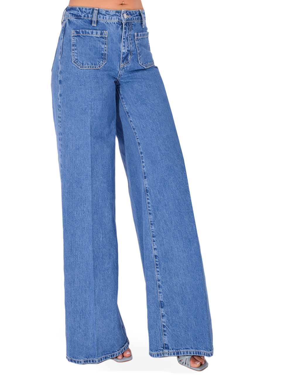 L'AGENCE Delcan Wide-Leg Jean in Solvera Side View 