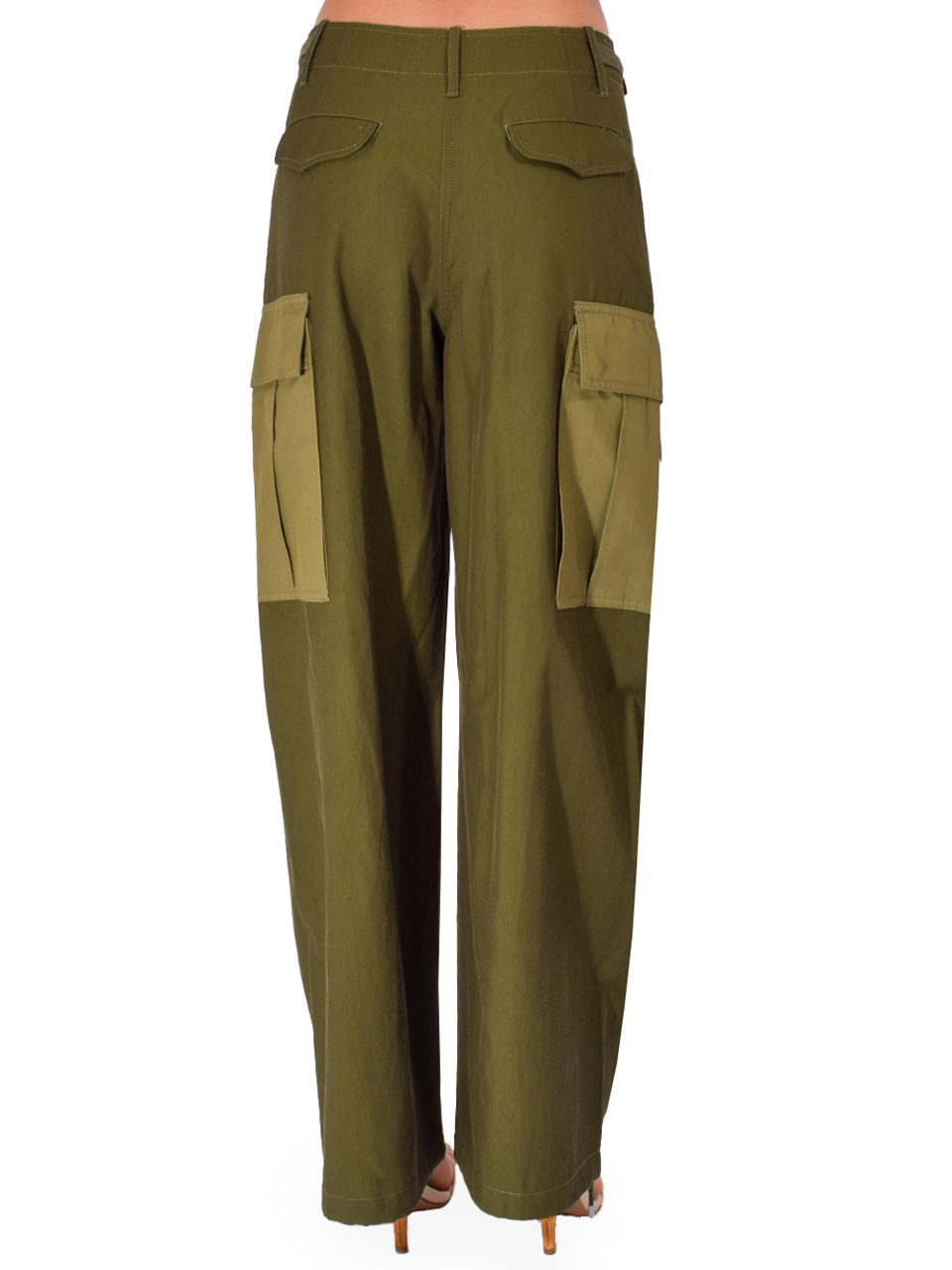 3.1 PHILLIP LIM Curved Cargo Pants in Olive Back View 