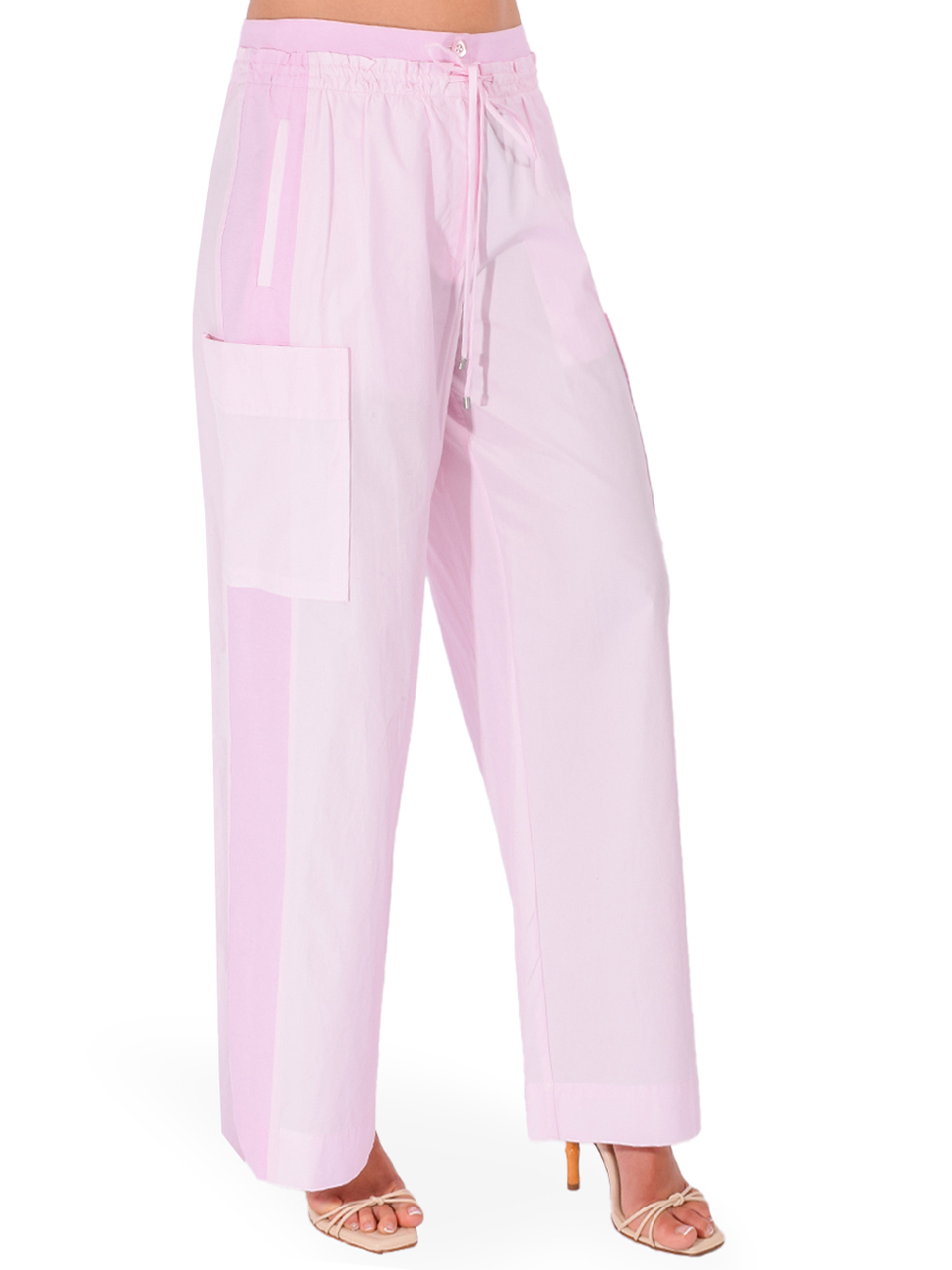3.1 PHILLIP LIM Double Waistband Poplin Pant in Pink Side View 