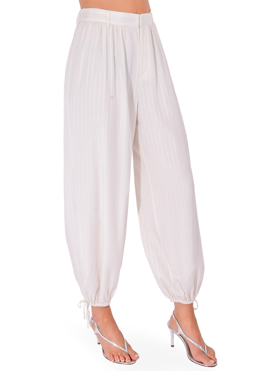 CAMI NYC Tessie Balloon Pant in Macadamia Stripe Side View 
