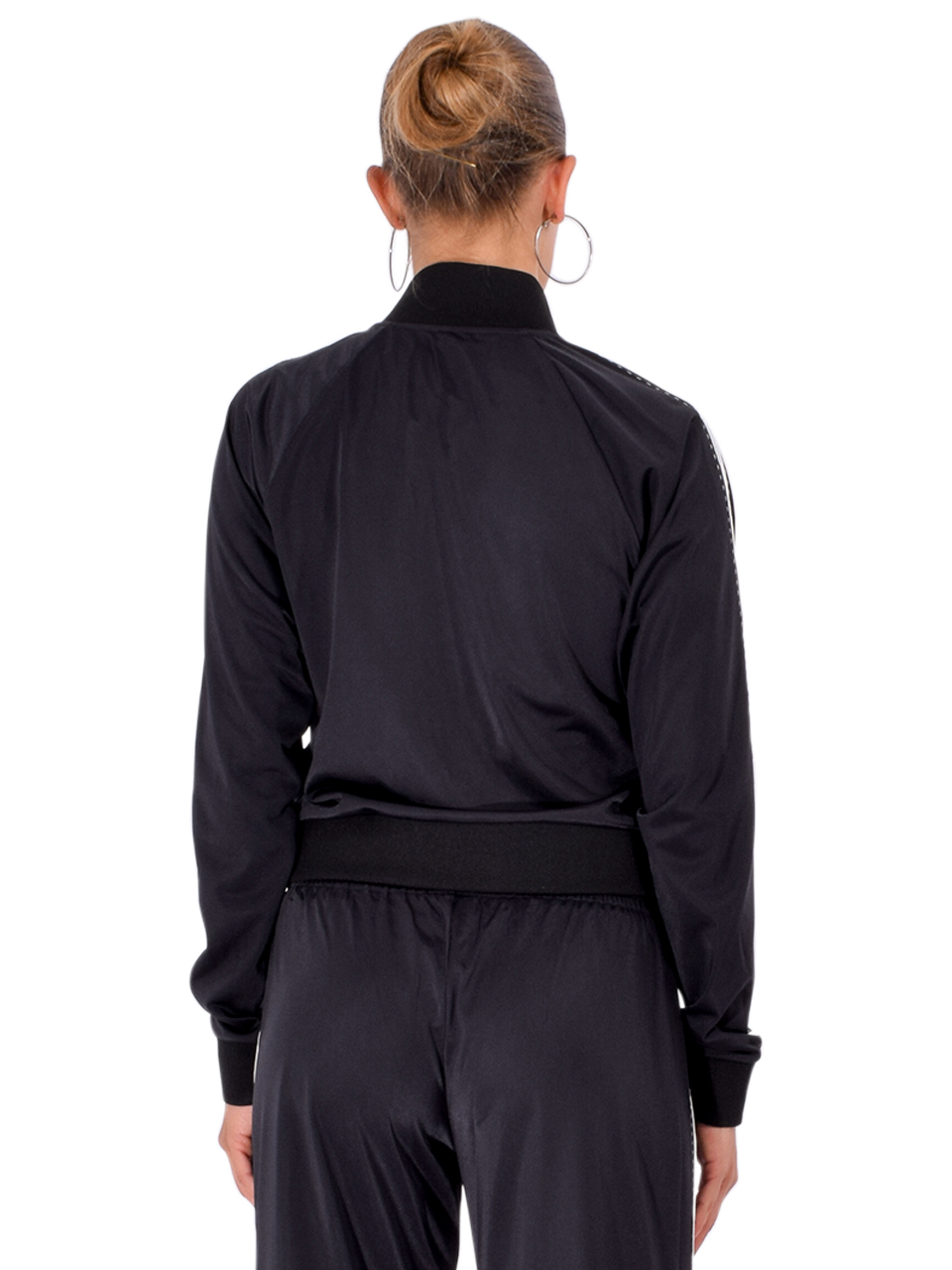 RE/DONE Chloe Track Jacket in Black Back View 

