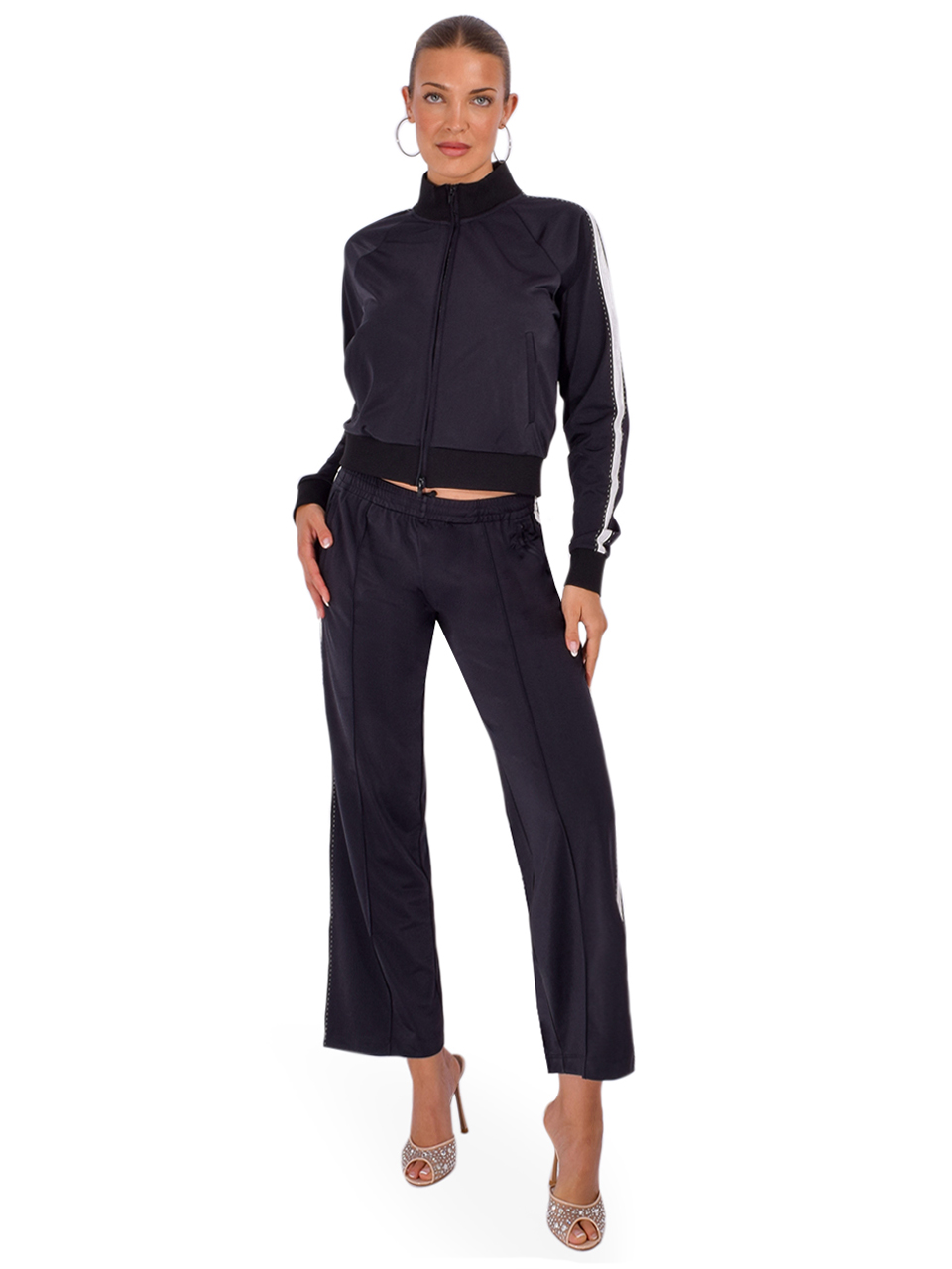 RE/DONE Mel Track Pant in Black Full Outfit 
